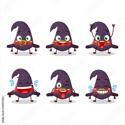 Cartoon character of witch hat with smile expression