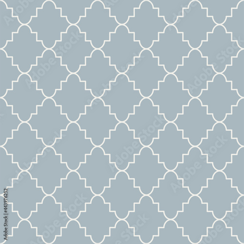 Monochrome blue geometric seamless pattern. Retro tileable backgrounds line grid. Vintage style classic texture for wallpaper and fabric print designs