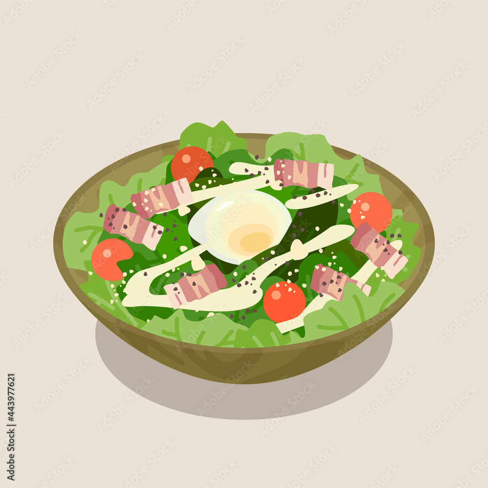 シーザーサラダのベクターイラスト素材 Stock ベクター Adobe Stock