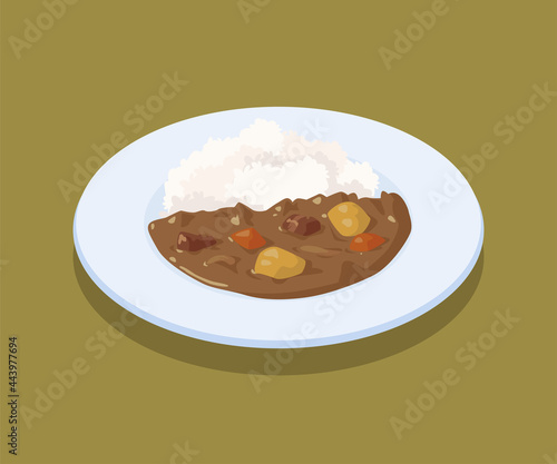 カレーライスのベクターイラスト素材