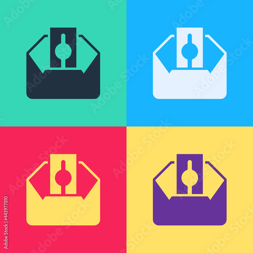 Pop art Donate or pay your zakat as muslim obligatory icon isolated on color background. Muslim charity or alms in ramadan kareem before eid al-fir. Vector