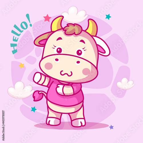 cute baby cow cartoon for kids