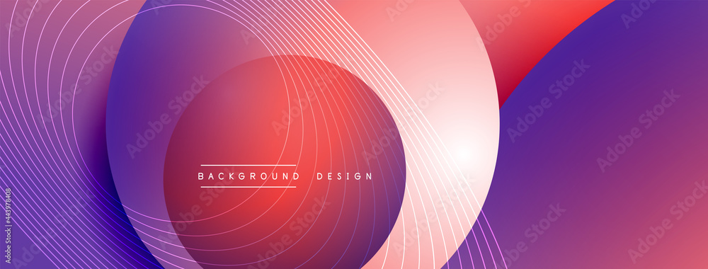 Gradient circles with shadows. Vector techno abstract background. Modern overlapping forms wallpaper background, design template Gradient circles with shadows. Vector techno abstract background. Modern overlapping forms wallpaper background, design template