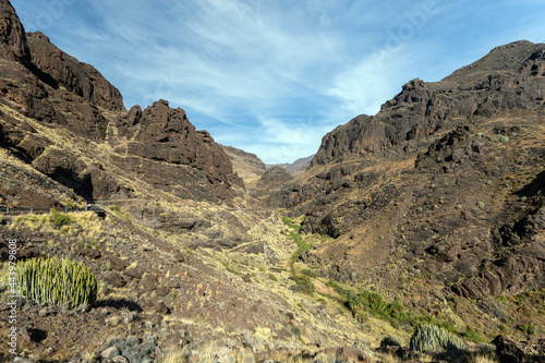 View from the mountain road Barranco de la Aldea in Gran Canaria