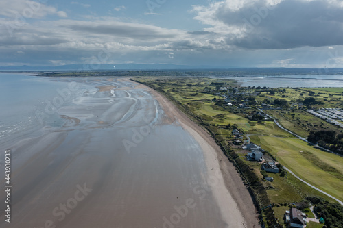 Aerial view over Donabate beach and Irish coastline landscape. © Lucian