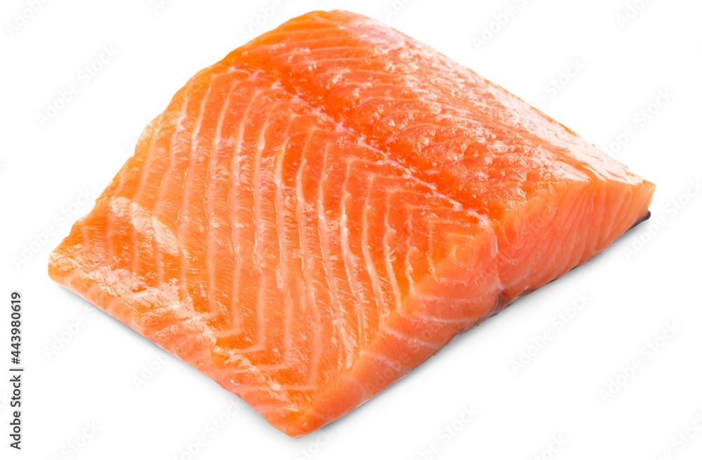 fresh raw salmon slice