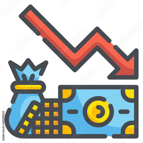 financial crisis line icon