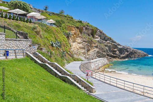 Panoramic view of the municipality of Llanes in the coast of Asturias, Spain photo