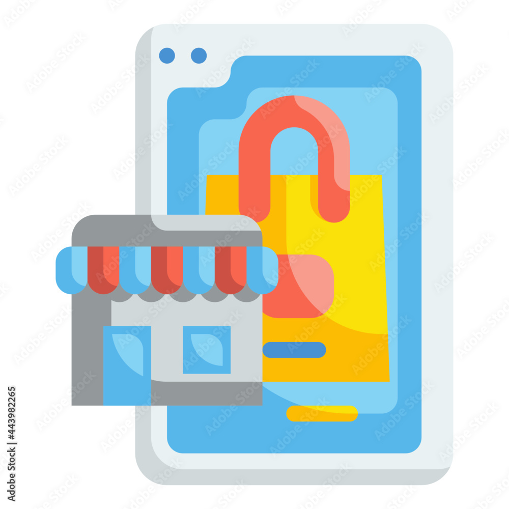 shopping online flat icon shopping online flat icon