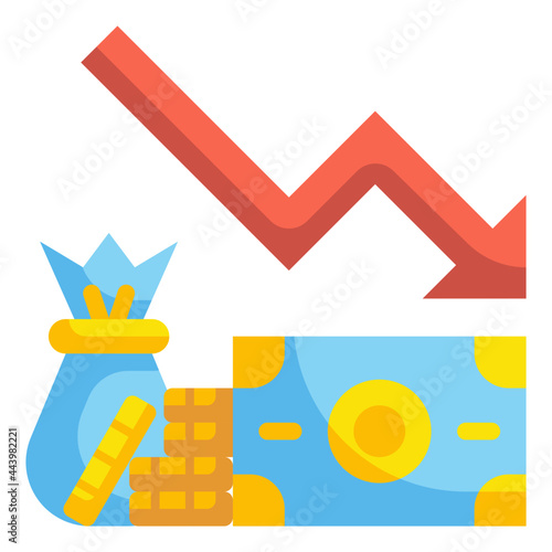 financial crisis flat icon