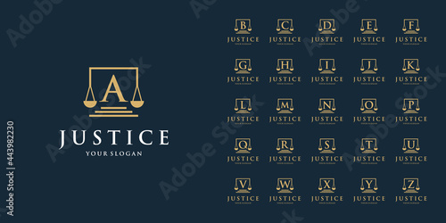 law logotype with initial letter a-z logo design