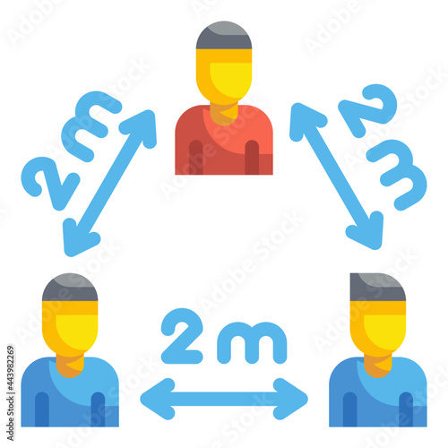 social distancing flat icon