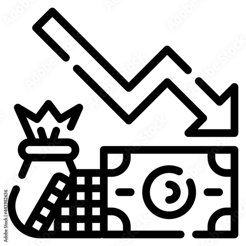 financial crisis line icon