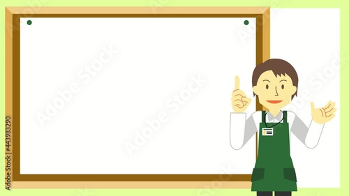 説明をする店員