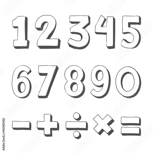 Number doodles - Vector