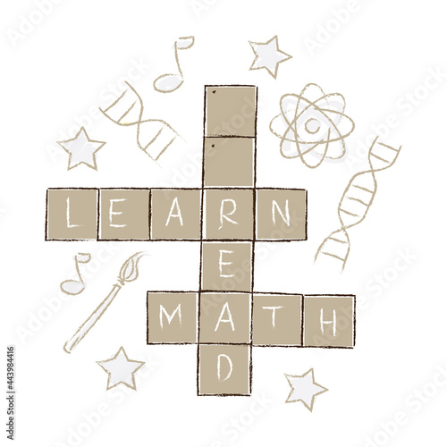 Educational words scrabble tile