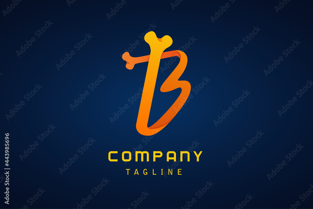 orange letter b bone gradient logo company orange letter b bone gradient logo company