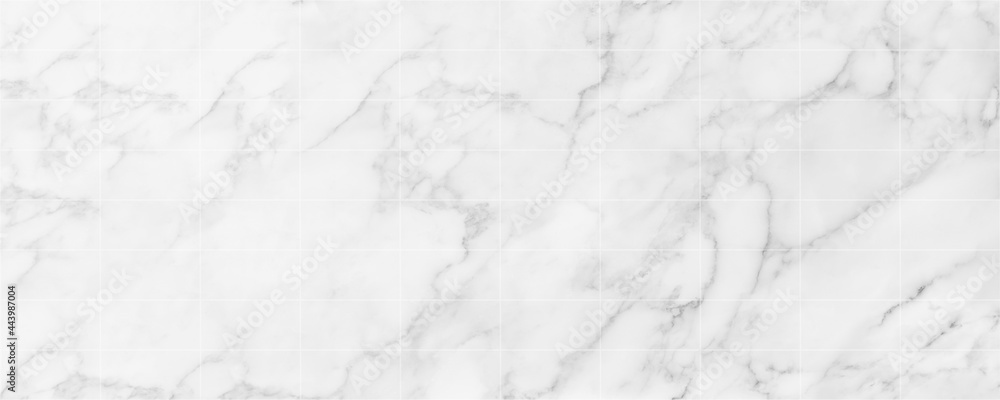 Panorama image of white marble stone texture for background or luxurious tiles floor and wallpaper decorative design.