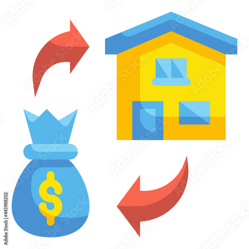 refinancing flat icon