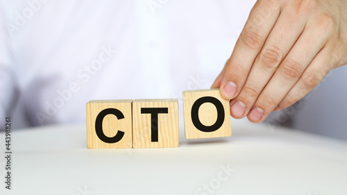 word CTO on wooden blocks. business concept . business and Finance