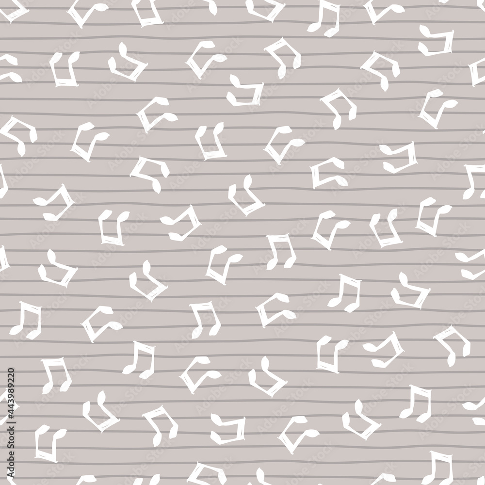 Vector grey scattered pen sketched music notes pattern with stripes 02. Perfect for fabric, gift wrap and wallpaper projects. Vector grey scattered pen sketched music notes pattern with stripes 02. Perfect for fabric, gift wrap and wallpaper projects.