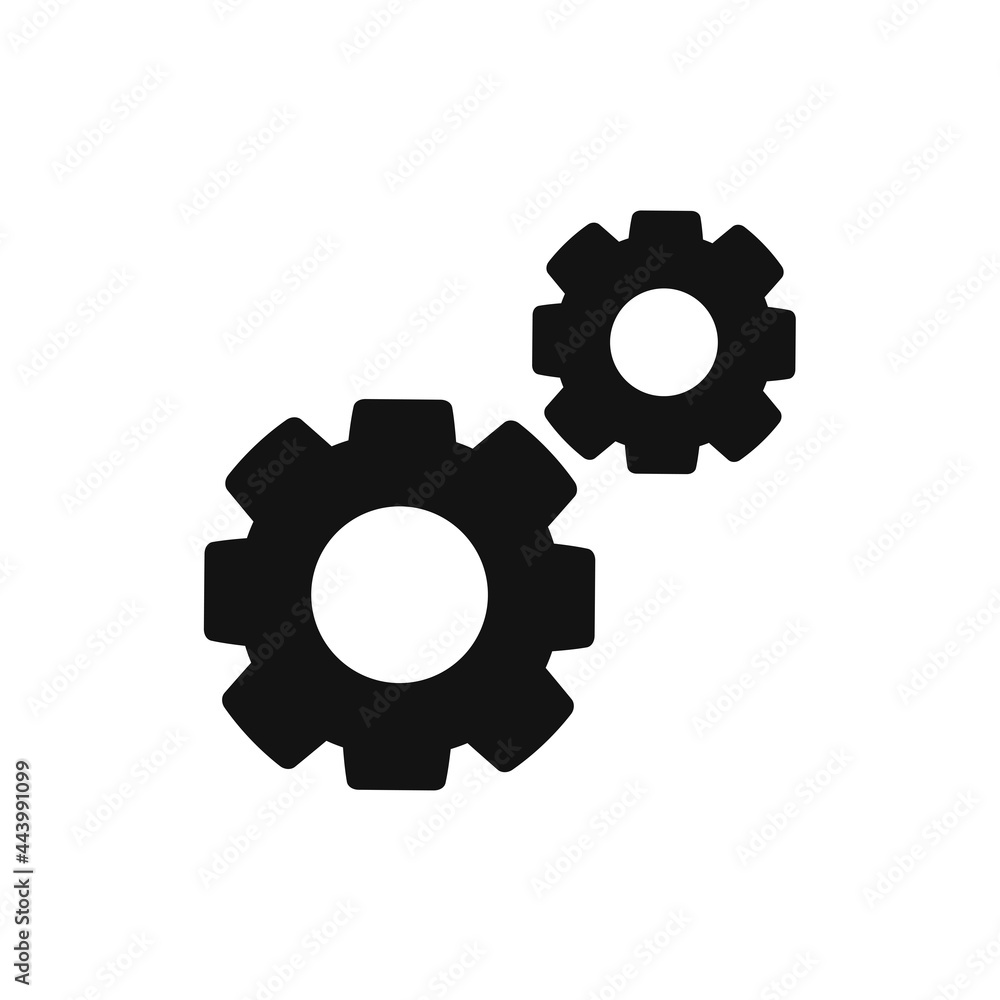 Black Gear Icon Vector Template, Flat Design Engineering Cogwheel Illustration Black Gear Icon Vector Template, Flat Design Engineering Cogwheel Illustration