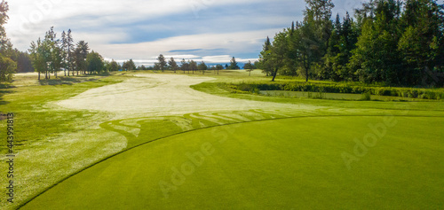 Nice hole on a Canadian golf club in Quebec, on the countryside