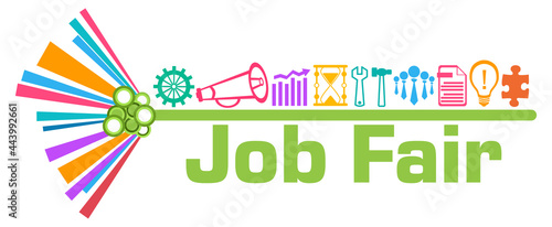 Job Fair Business Symbols Top Colorful Graphics Text  photo