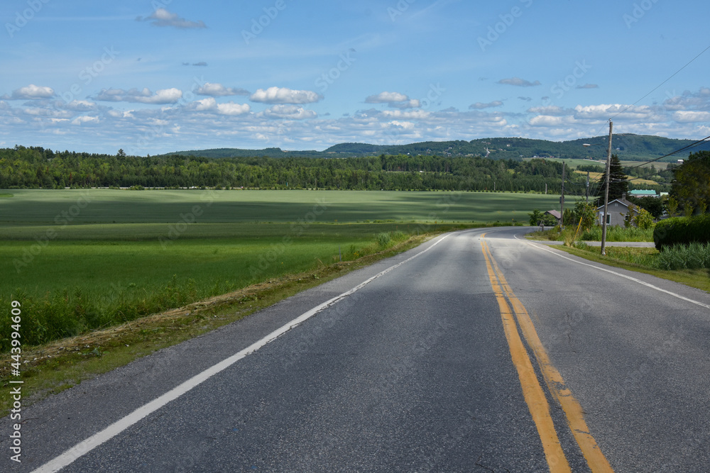 Countryside landscape with farm in Quebec, Canada