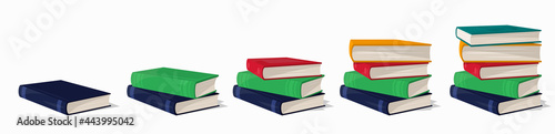 Set of stacks of vector books