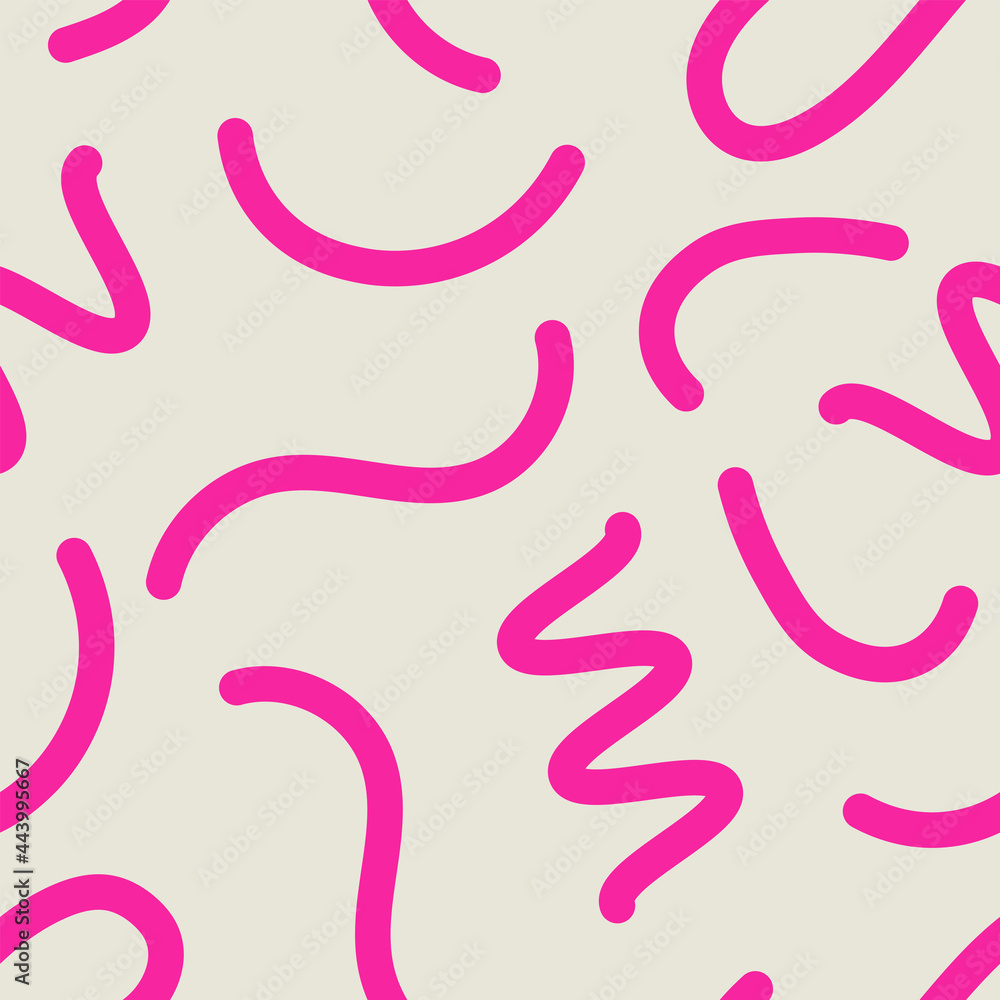 Squiggly wavy curvy line memphis style pattern seamless vector modern design Squiggly wavy curvy line memphis style pattern seamless vector modern design