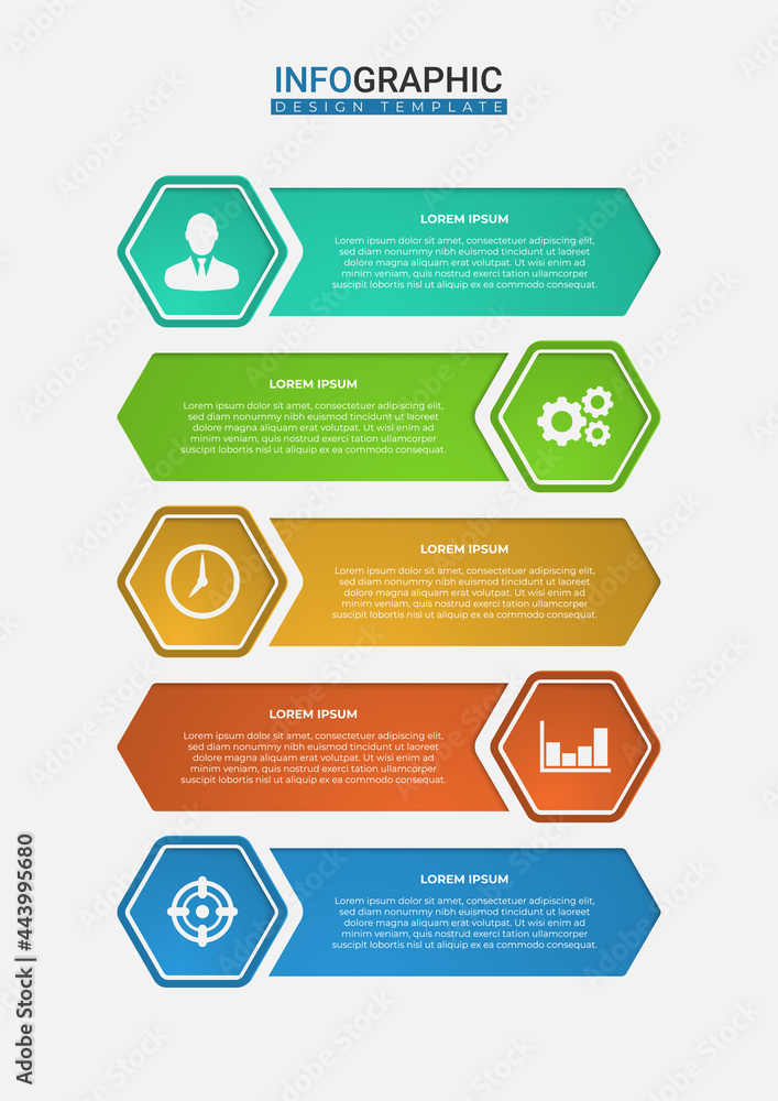 Trendy hexagonal options. Creative business presentation design for infographics in 5 steps. Graphic resource elements suitable for workflow, annual report, graph, layouts, brochure, business report. Trendy hexagonal options. Creative business presentation design for infographics in 5 steps. Graphic resource elements suitable for workflow, annual report, graph, layouts, brochure, business report.