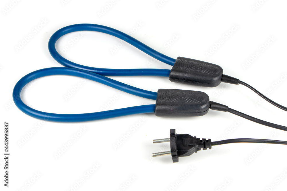 Blue electric ultraviolet shoes dryer isolated over white Blue electric ultraviolet shoes dryer isolated over white