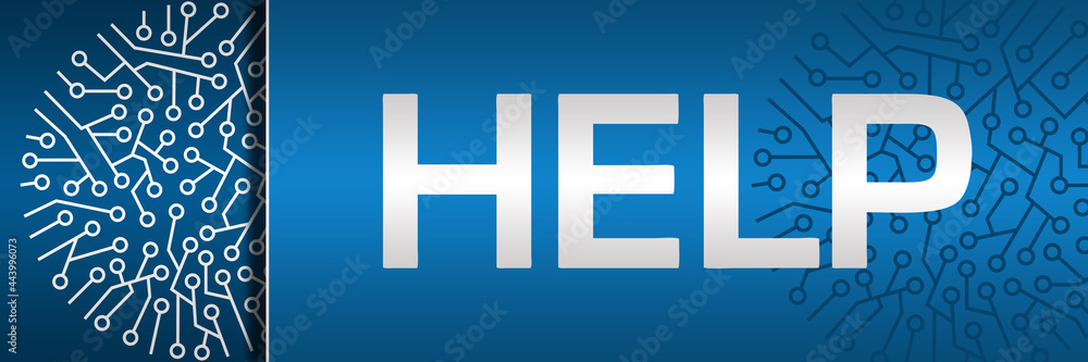 Fototapeta premium Help Blue Left Circuit Circular Horizontal 