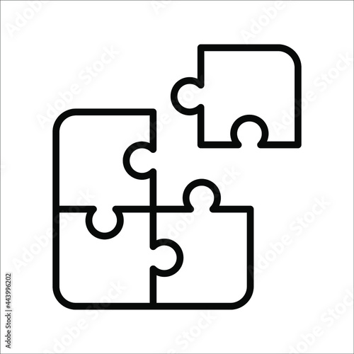 Jigsaw puzzle for business stock, Vector illustration on white background. color editable epa 10.