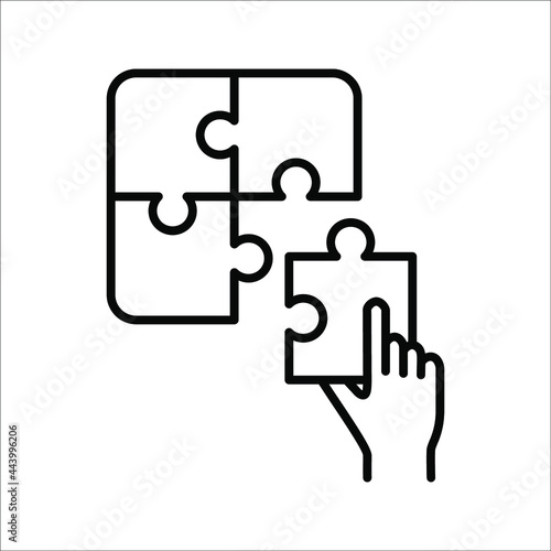 Jigsaw puzzle for business stock, Vector illustration on white background. color editable epa 10.