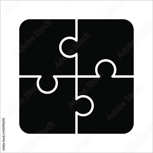 Jigsaw puzzle for business stock, Vector illustration on white background. color editable epa 10.