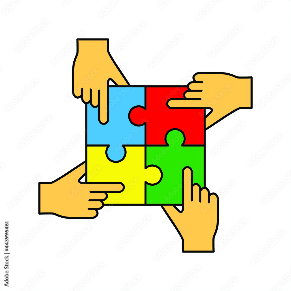 Jigsaw puzzle for business stock, Vector illustration on white background. color editable epa 10. Jigsaw puzzle for business stock, Vector illustration on white background. color editable epa 10.