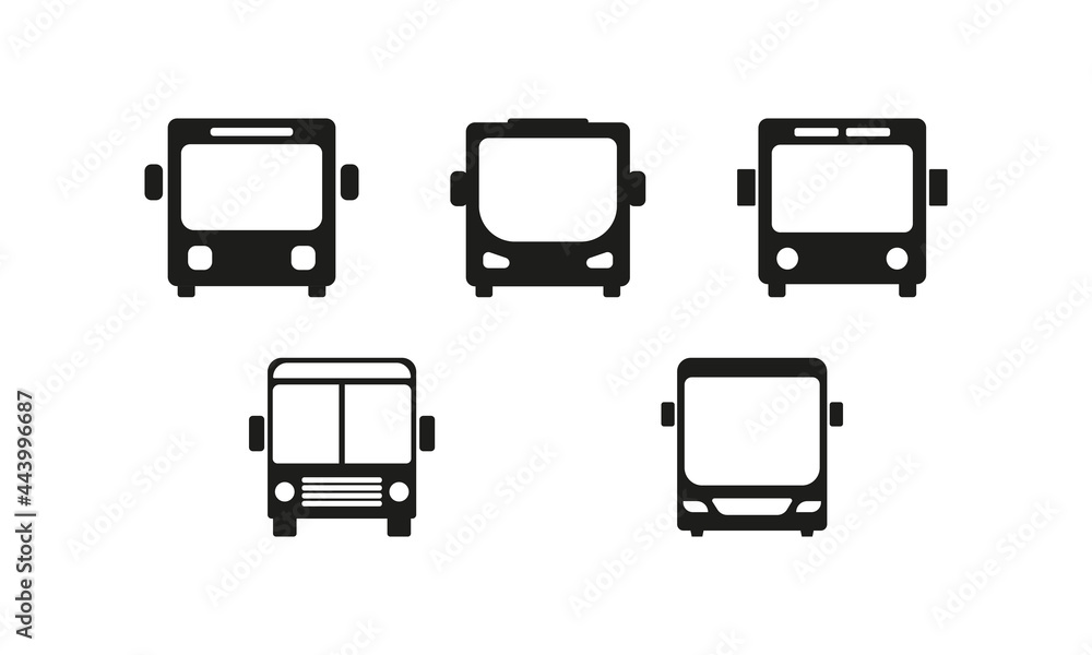 Front view of bus icons vector Front view of bus icons vector