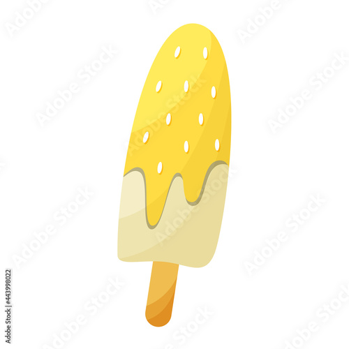 Popsicle on a stick on white background
