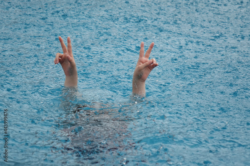 girl diving in the rain 