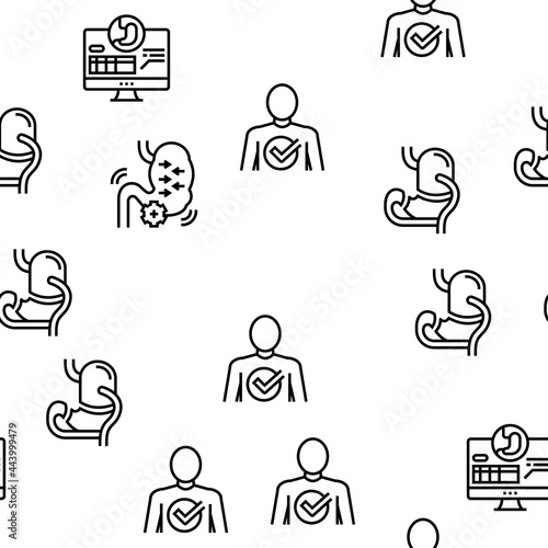 Bariatric Surgery Vector Seamless Pattern Thin Line Illustration