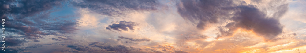 Natural background of the colorful panorama sky, During the time sunrise and sunset