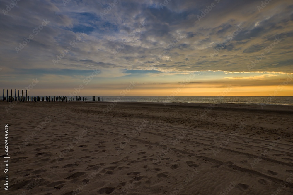 Sunset on the beach of Petten