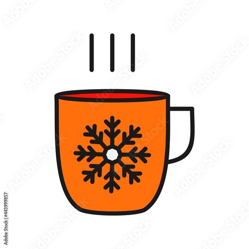 Hot Tea Line Filled Vector Icon Design