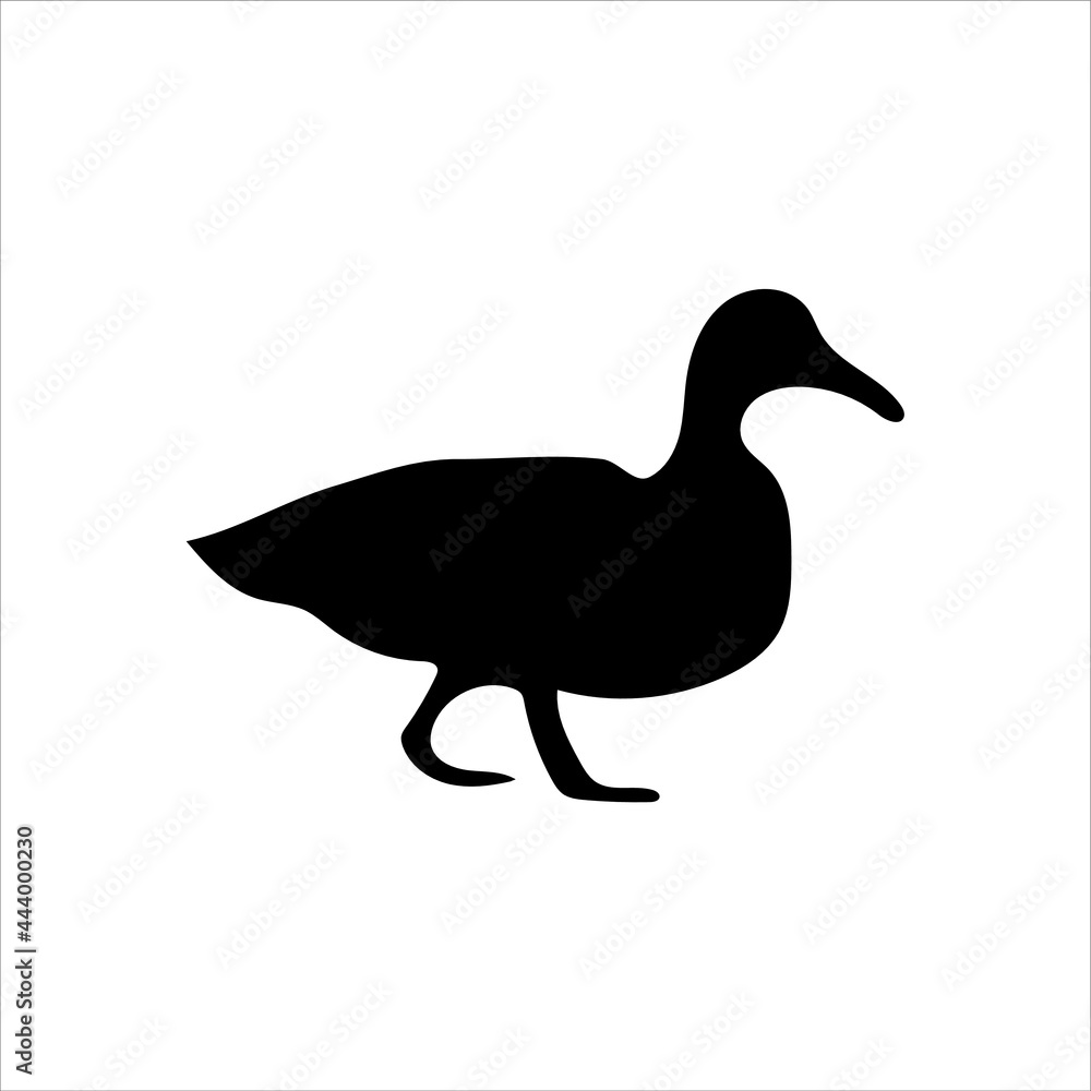 Duck silhouette icon logo in vector isolated on white background
