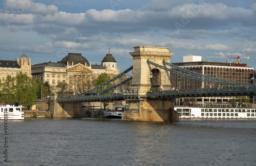 Szechenyi chain bridge in Budapest. Hungary