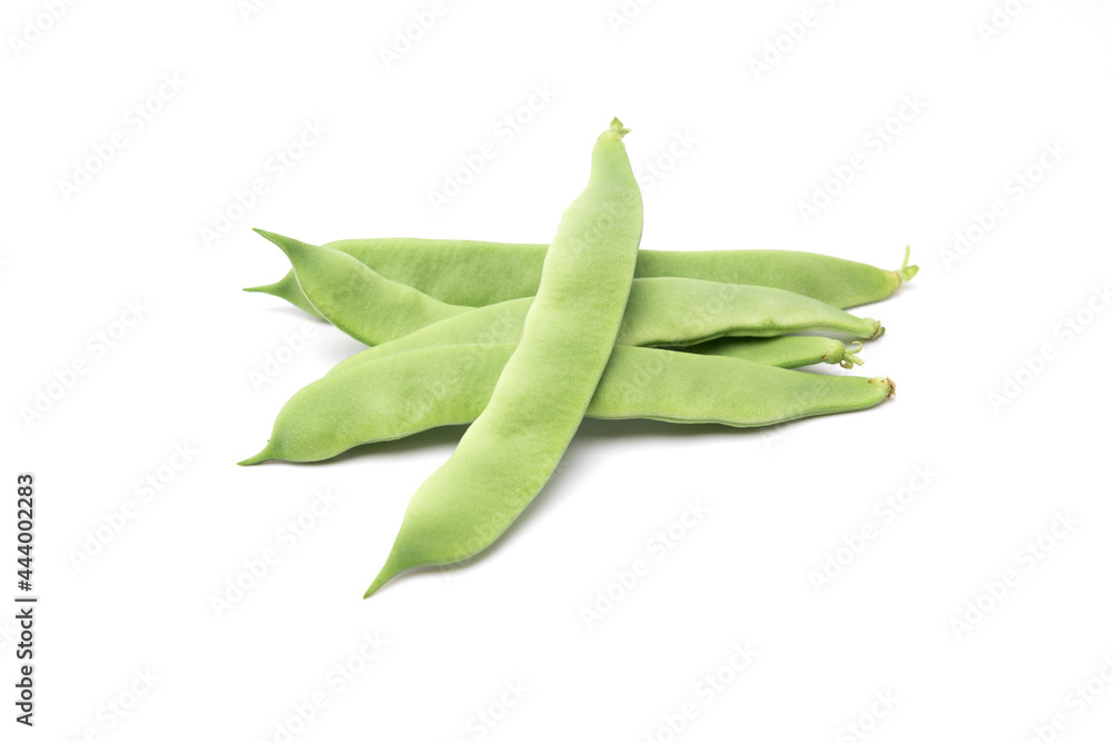 Morocco green beans isolated on white background Morocco green beans isolated on white background