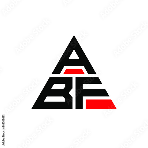 ABF triangle letter logo design with triangle shape. ABF triangle logo design monogram. ABF triangle vector logo template with red color. ABF triangular logo Simple, Elegant, and Luxurious Logo. ABF  photo