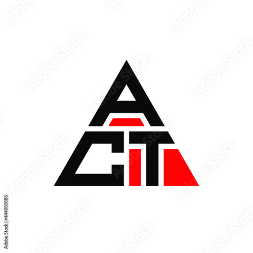 ACT triangle letter logo design with triangle shape. ACT triangle logo design monogram. ACT triangle vector logo template with red color. ACT triangular logo Simple, Elegant, and Luxurious Logo. ACT 